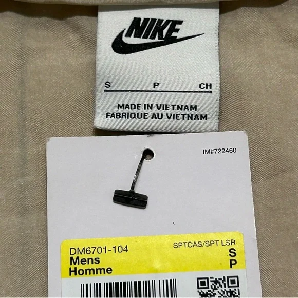 NWT Nike Air Sportswear Beige Hooded 1/2 Zip Pullover Windbreaker Coat Small - Picture 4 of 6